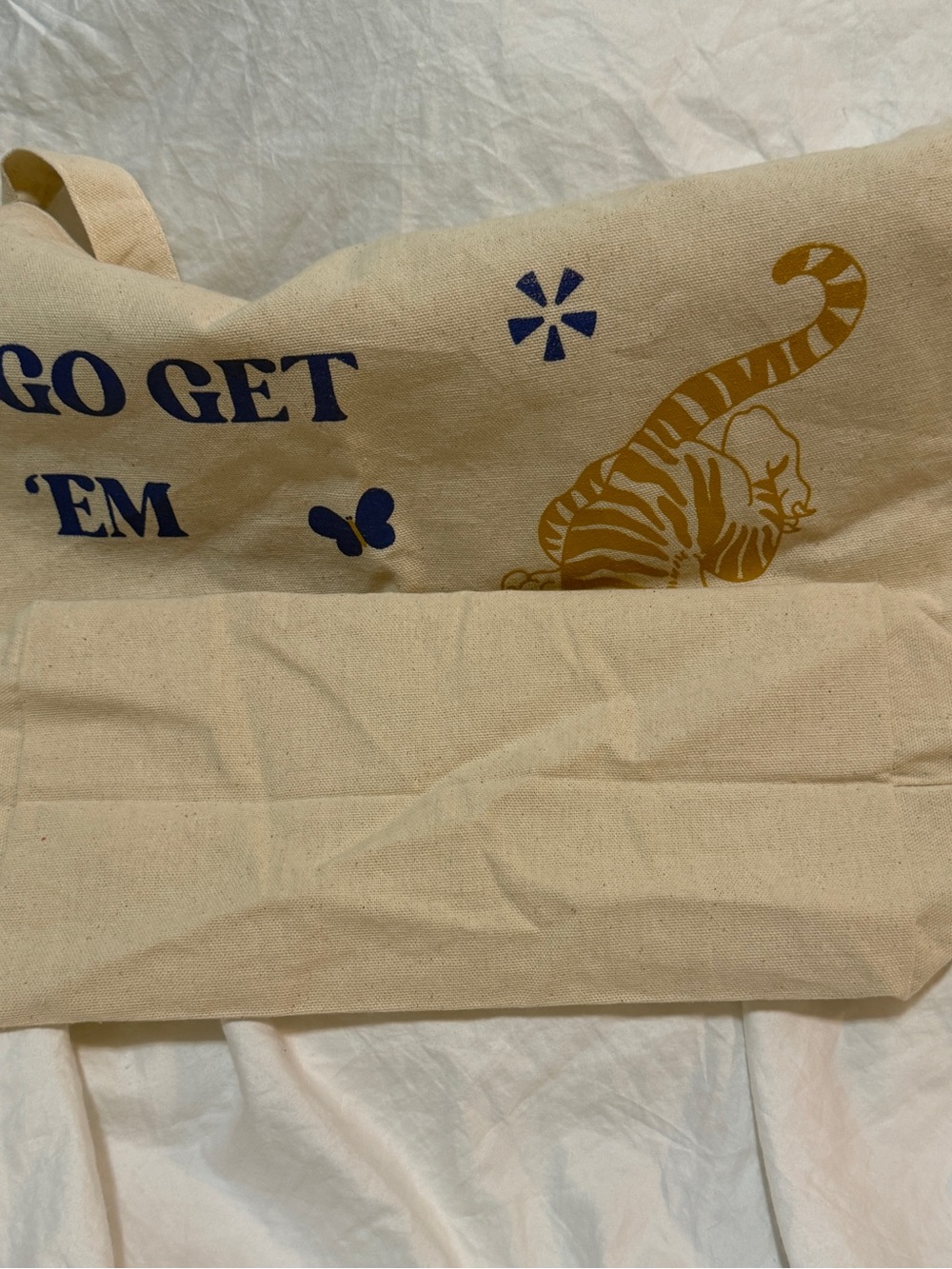Alterfab NWOT Go Get ‘Em Tiger Canvas Graphic Print Tote Bag - Picture 4 of 7